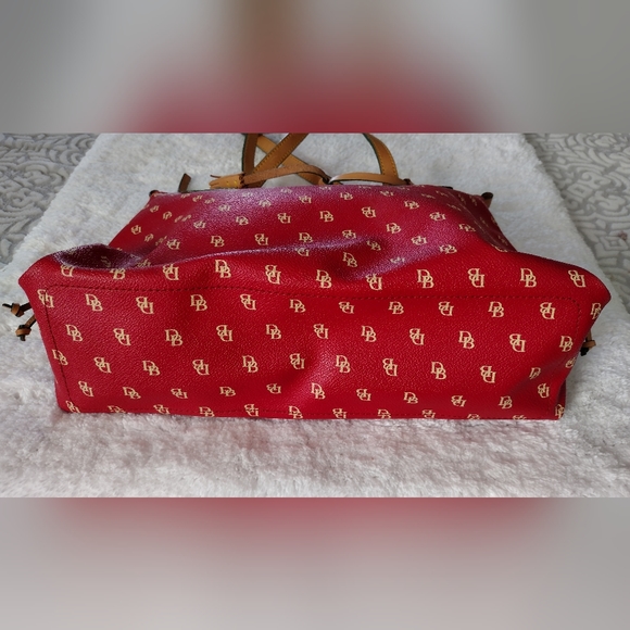 Dooney & Burke Red Signature Coated Canvas with Leather Handles and Trim. - Picture 8 of 15